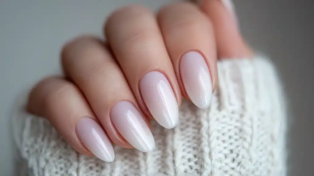 Frosted Milky White Nails