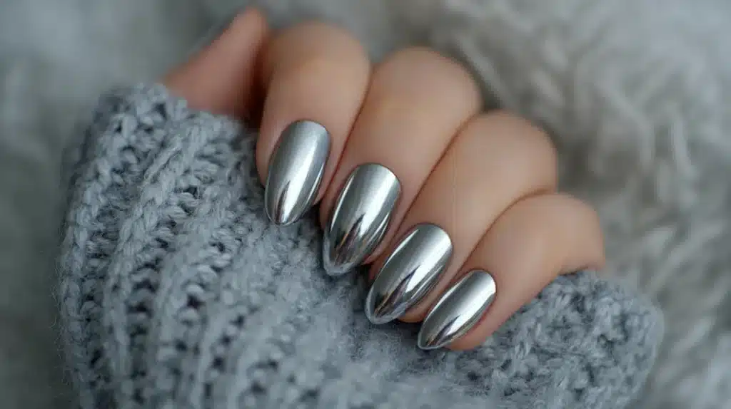 Pale Blue Winter Nails