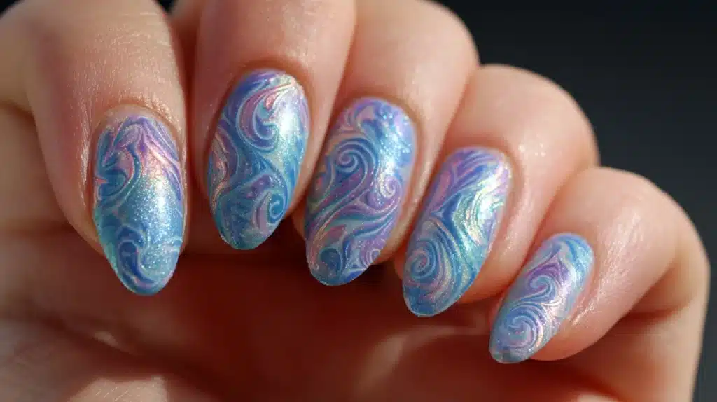 Frosted Swirl Nails