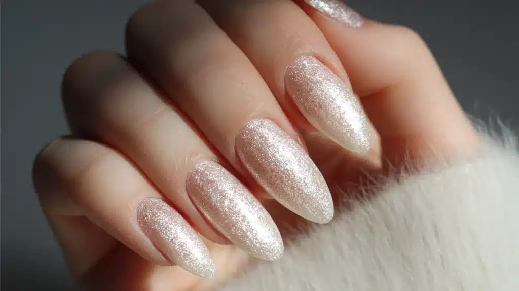 Shimmery Champagne Nails