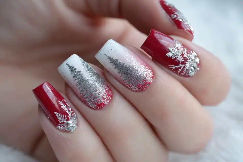 Square Acrylic Christmas Nails