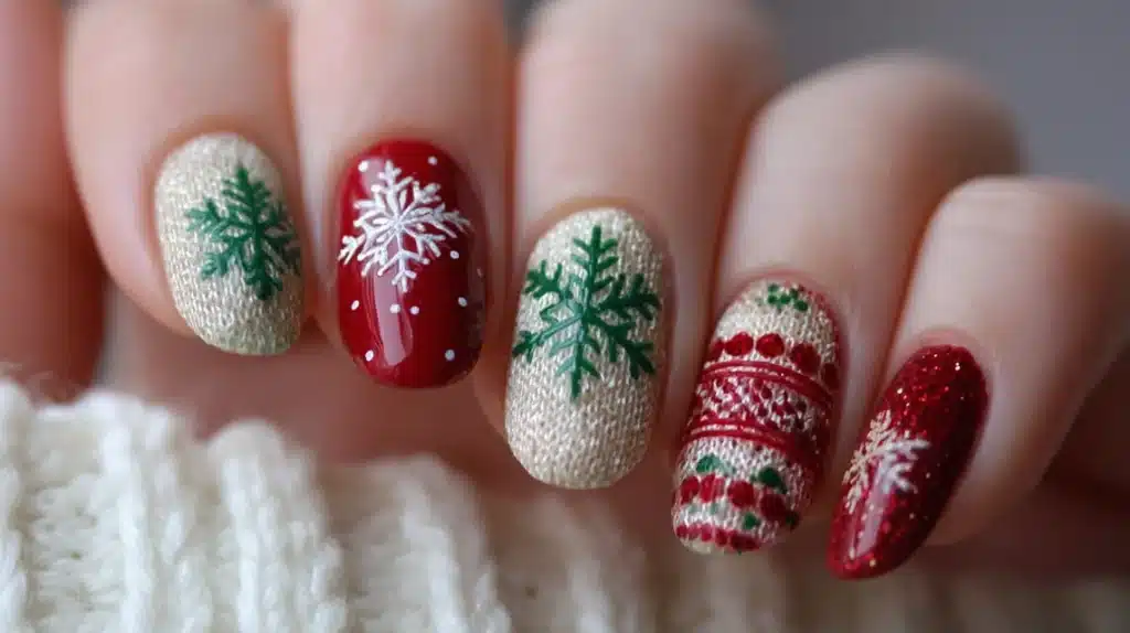 Nude Holiday Nail Designs