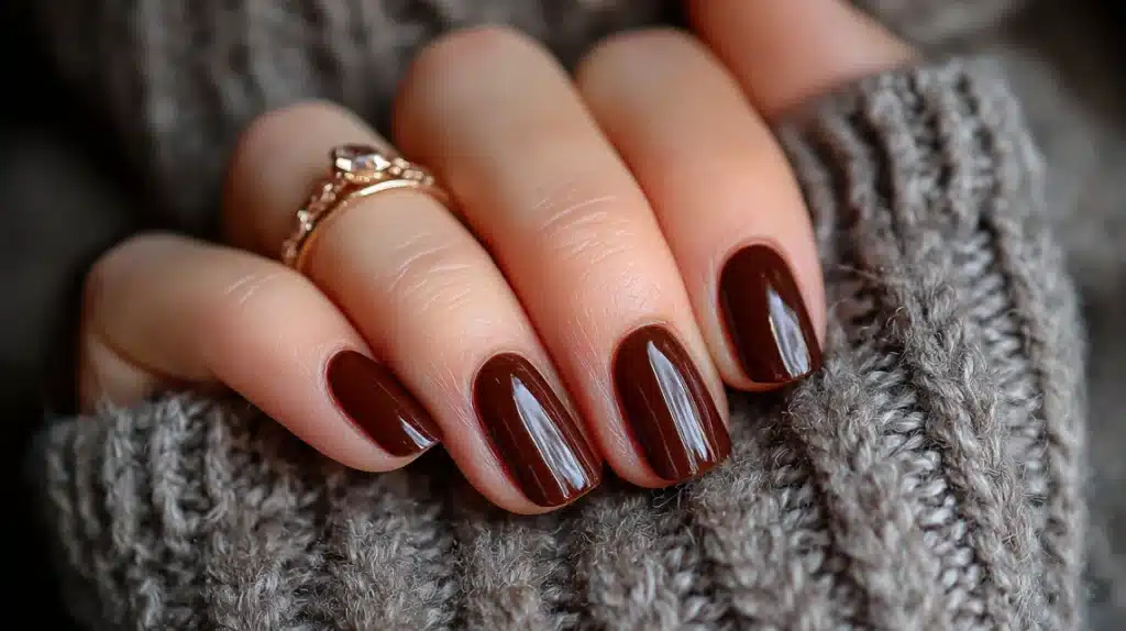 Fall Nail Art Designs That Shine with Cozy Brown Nails
