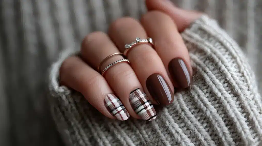 Fall Nail Art Designs That Shine with Cozy Brown Nails