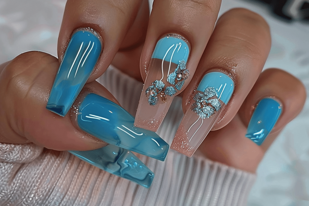 Blue Dream Press On Nails – Tapered Square Nail Ideas 2025
