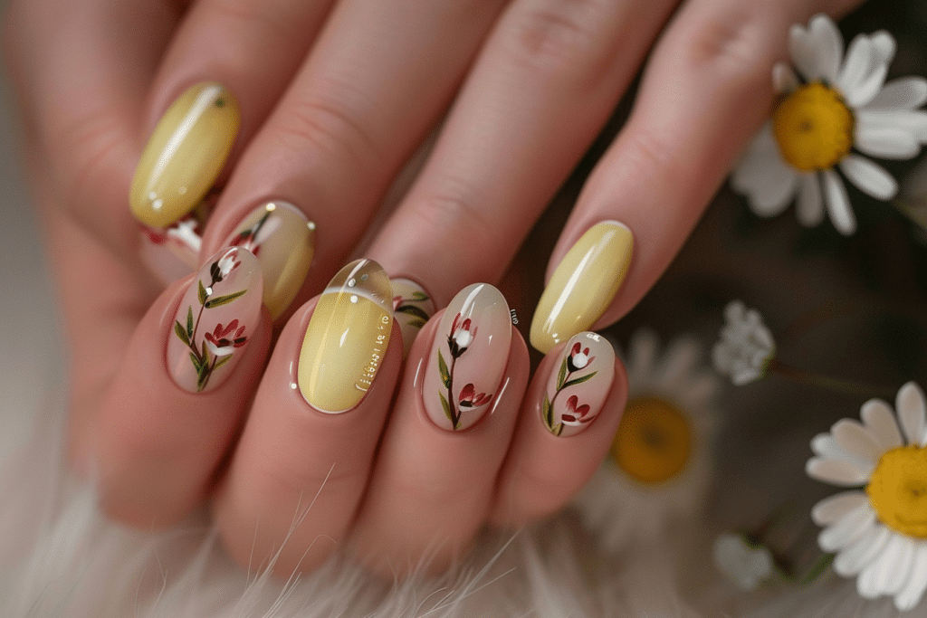 Soft Feminine Spring Nails ๐ผ Pastel Yellow French Tip