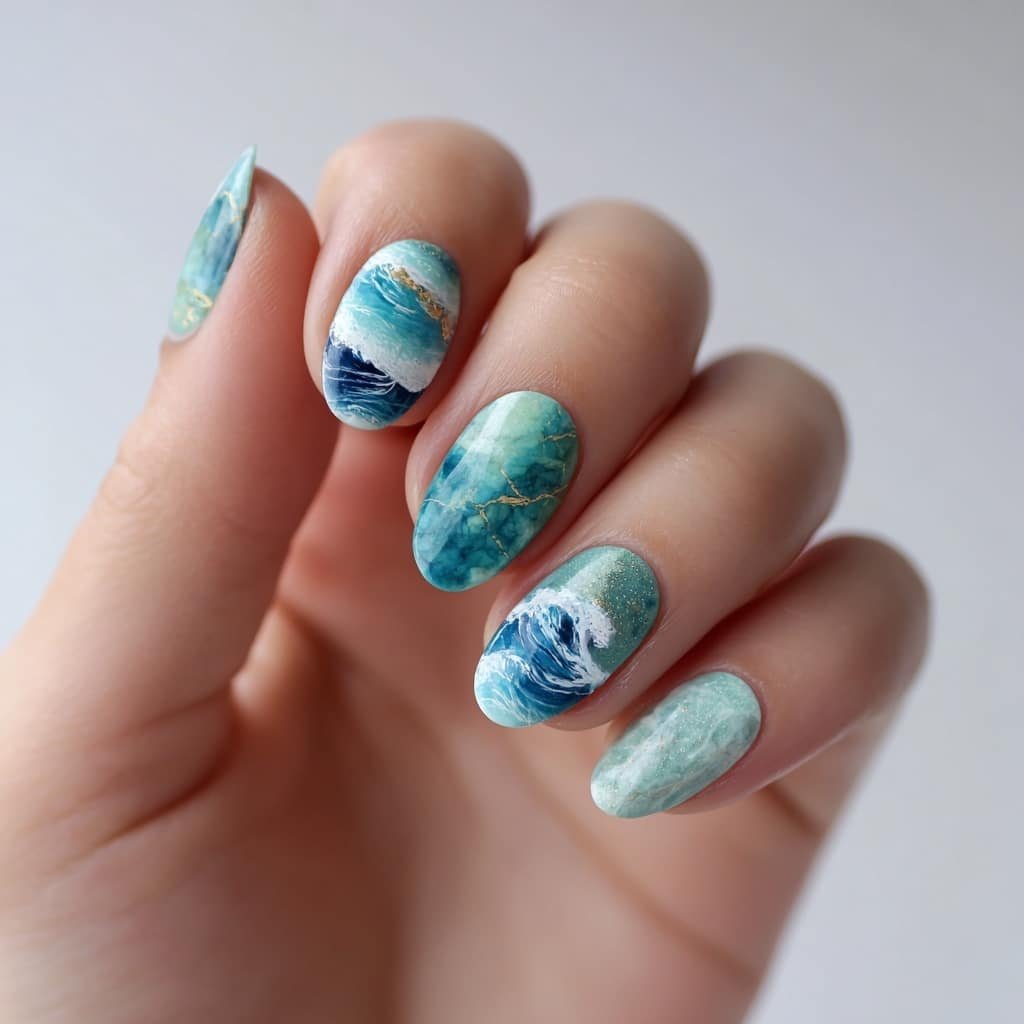 Ocean-Inspired Nails