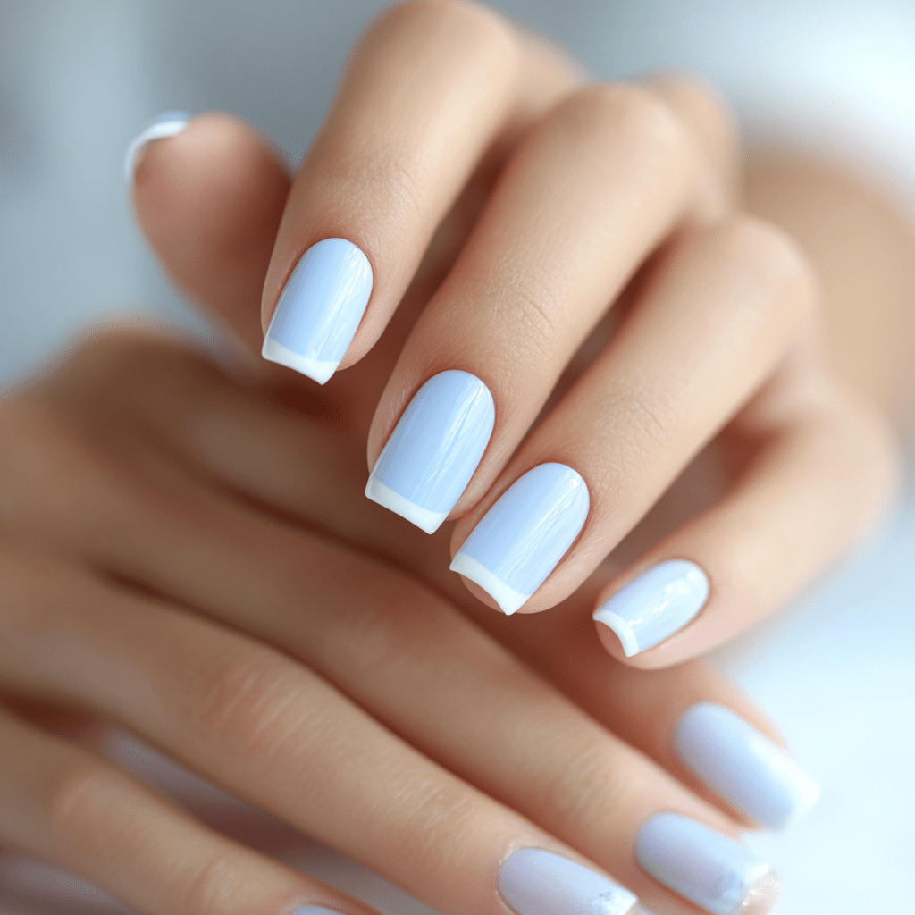 Applying white gel polish
