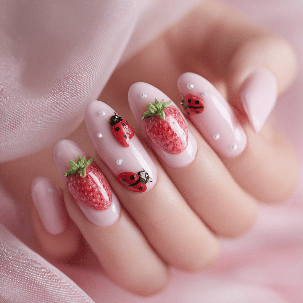 Strawberry Garden Nail Art