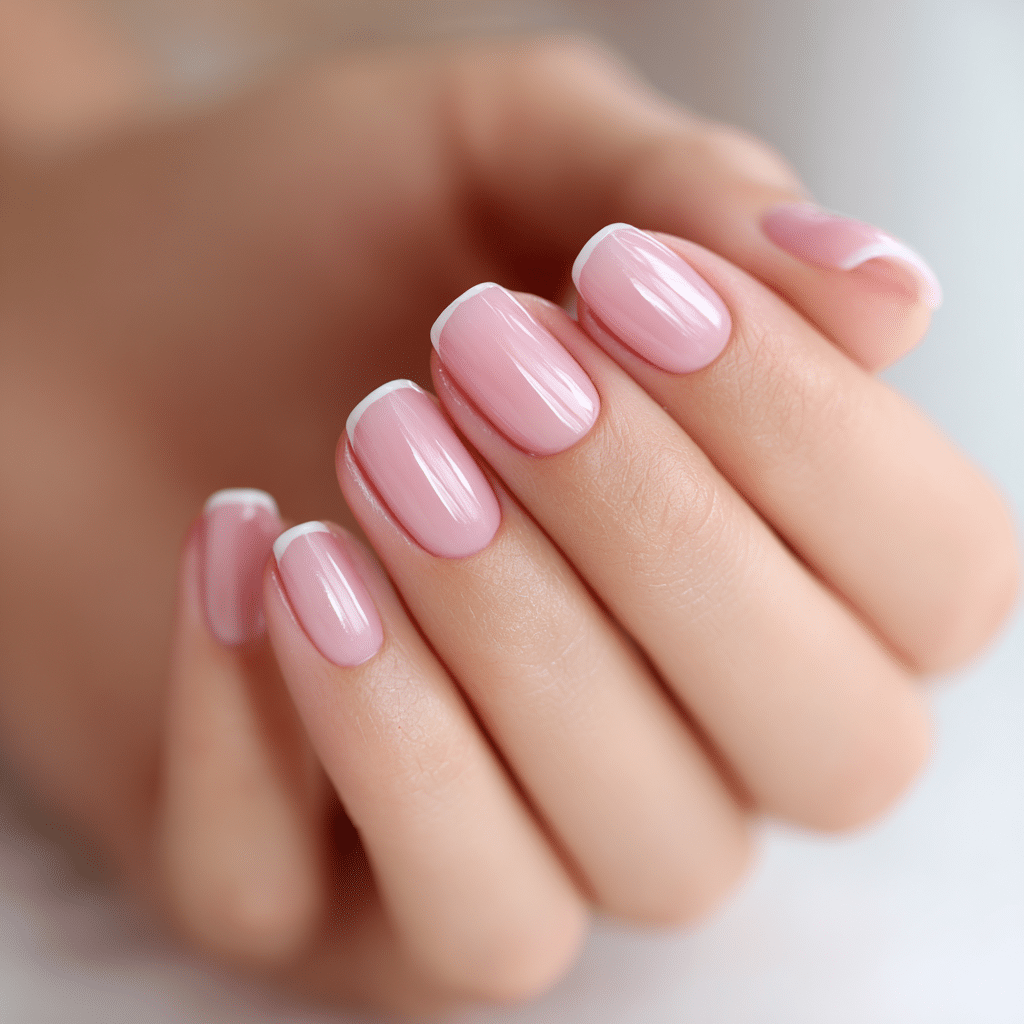 Textured and heart French tip designs example