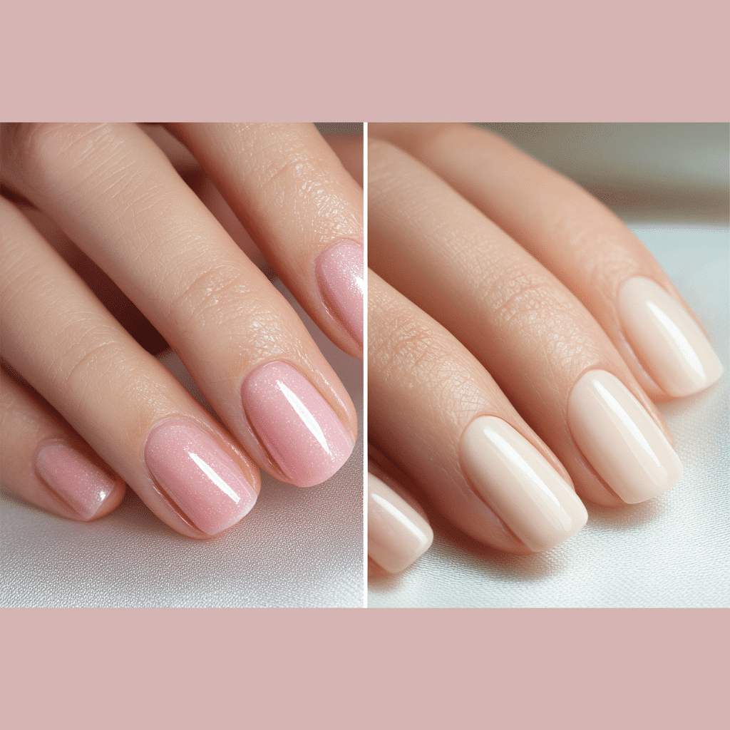 Floral nail art on short nails