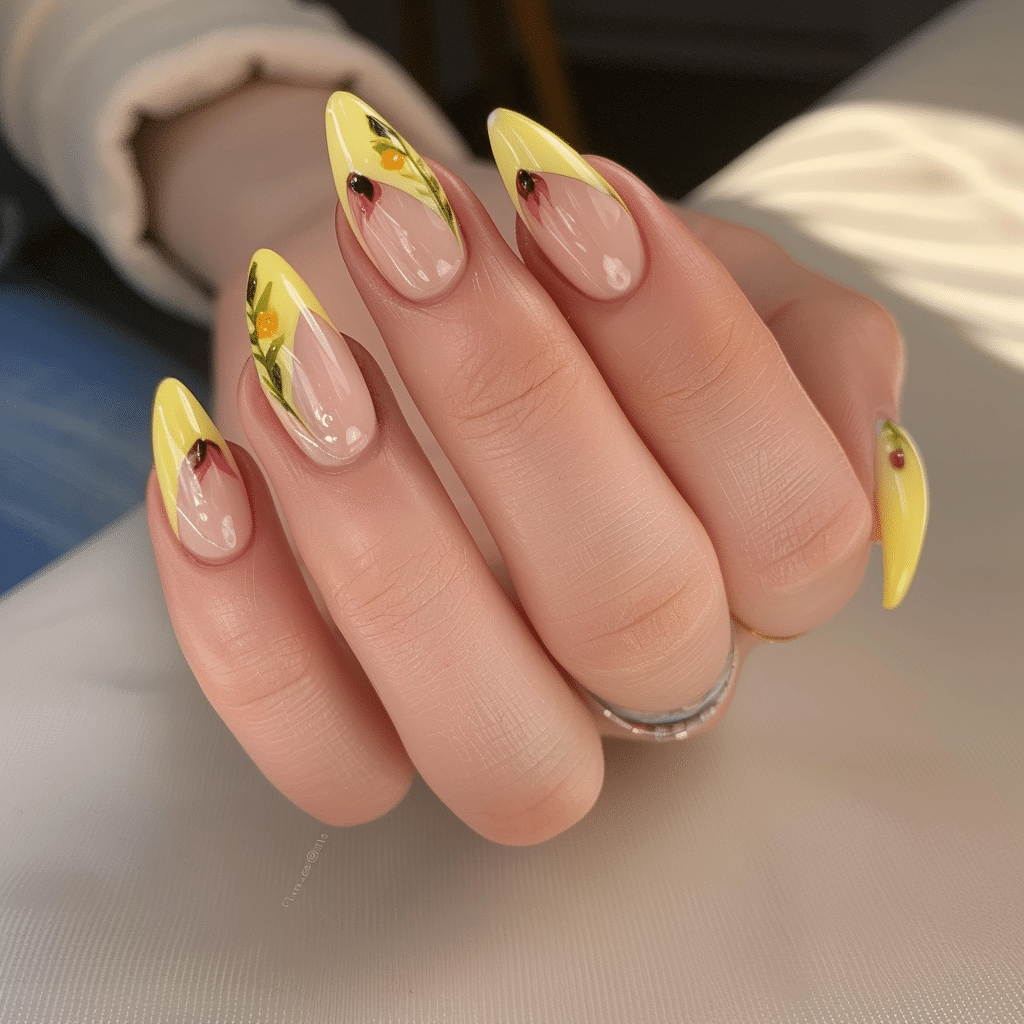 Applying Pastel Yellow Gel for French Tips