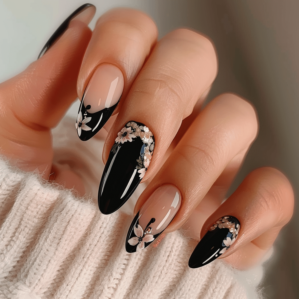 Almond Shape and Black Tip Contrast
